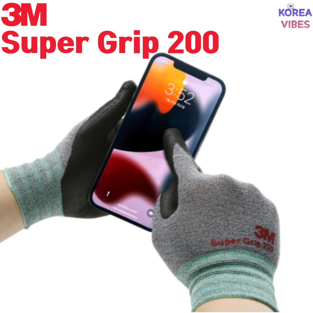 3M Super Grip 200 Luvas De Trabalho NBR Revestido Segurança Protetora Embalagem Industrial Costruição