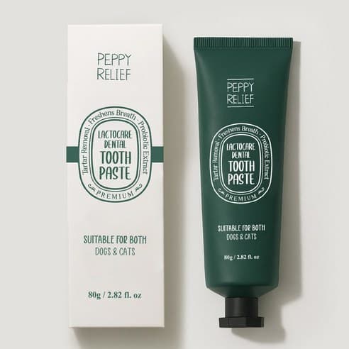 PeppyRelief Probióticos Pasta De Dente Para Cuidados Dentários Cães E Gatos Maçã Verde 80g | Removedor De Tártaro Hálito