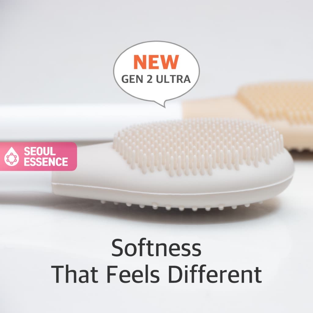 SEOUL ESSENCE Espátula De Silicone 2 Em 1 E Escova De Limpeza De Poros (Gen2)-Aplicador Higiênico Para Cuidados Com A Pele , Ferramenta De Pacote De Modelagem , Limpador Facial