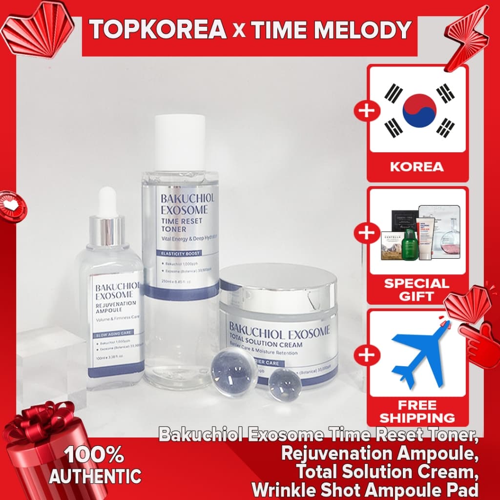 Time Melody Bakuchiol Exosome Reset Toner , Ampola De Rejuvenescimento , Creme De Solução Total , Almofada De Tiro De Rugas TOPKOREA Envio De kroea