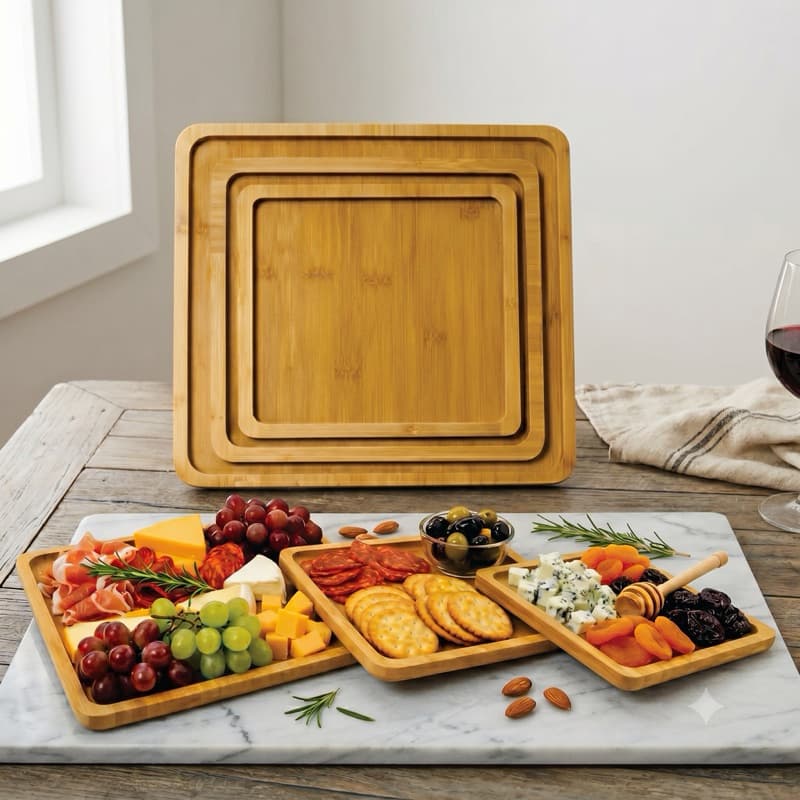 Kit Bandejas/ Petisqueira quadrada  Petisqueira - Tábua de Frios Prato Decorativo para Petiscos