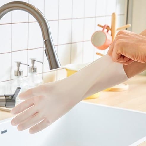 Luvas De Borracha Nitrílica Duráveis , Limpeza De Cozinha Reutilizáveis , Antiderrapantes , 1 Par