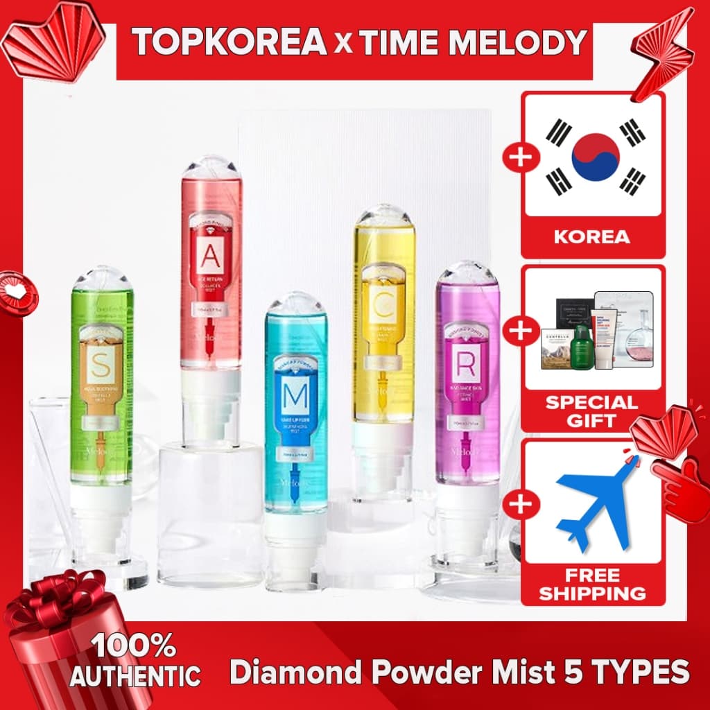 Time Melody Centella Aqua Calmante , Glutationa Make Up Fixer , Retinol Radiance Skin , Vita C Brightening , Collagen Age Return Névoa De Pó De Diamante 110ml TOPKOREA Envio Da Coreia