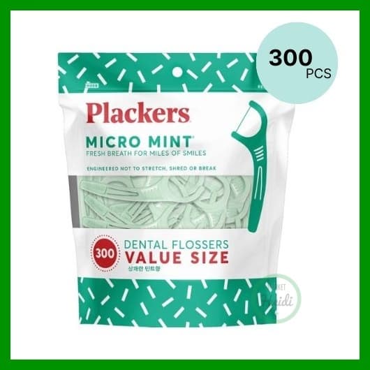 [Plackers] Fio Dental Micro Menta 300P | Ferramentas Fáceis De Usar Para Cuidados Dentários Flossers Descartáveis Adulto