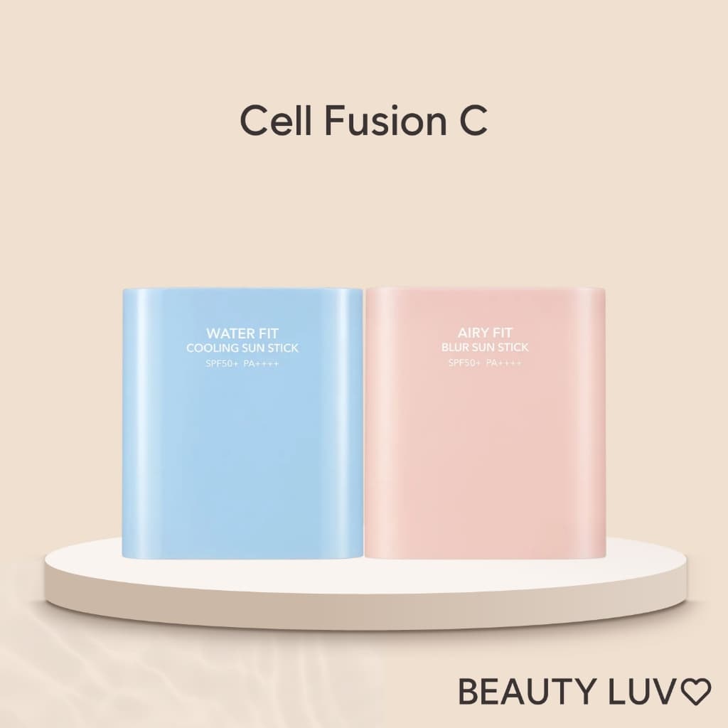 [Cell Fusion C] Sun Stick SPF50+ PA++++ 20g / Water Fit Cooling & Airy Fit Blur, Sem Resíduo Branco