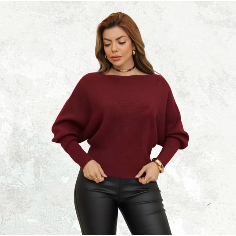 blusa suéter modal lãzinha mangas morcego gola redonda  moda feminina