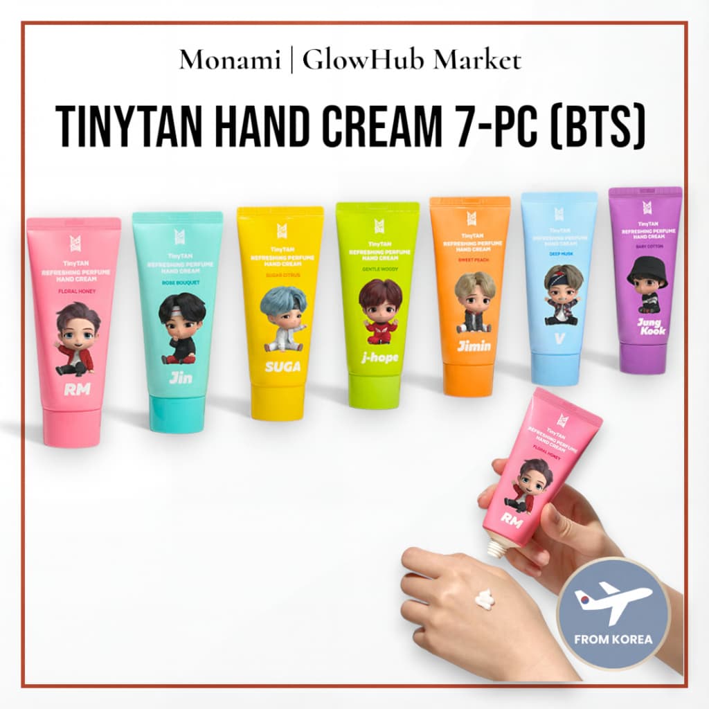 Monami BTS TinyTAN Creme Para As Mãos 7 Unidades 50ml – Cuidado Com Aroma Suave E Hidratante | Perfumado , Presente K-be