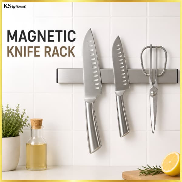 [Daiso Korea] Suporte Magnético De Aço Inoxidável 304 Barra De Ferramentas De Cozinha Montada Na Parede De 30 cm