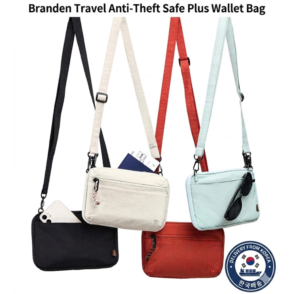 Branden Travel Anti-Roubo Safe Plus Carteira Bolsa Crossbody-Porta-Passaporte Com Bloqueio De RFID E De Telefone Para Vi