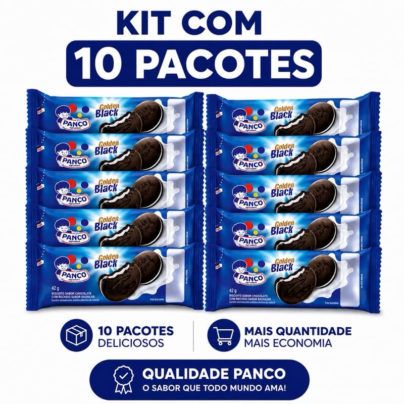 Kit com 10 pacotes de Biscoito Recheado - Kit Festa Lanche escolar Bolacha Biscoitos Lanche criança.