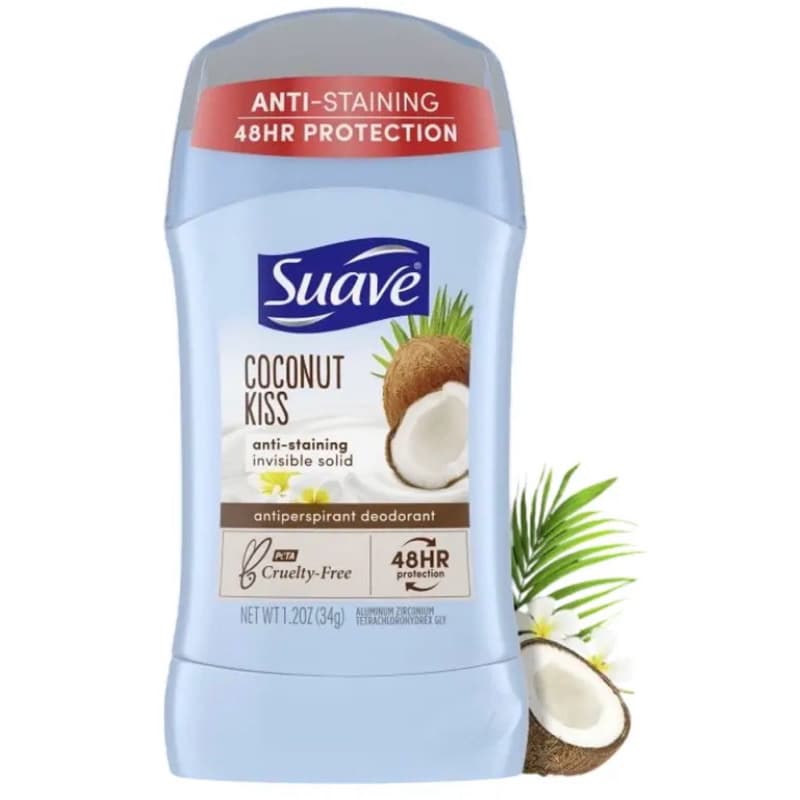 Desodorante Suave Coconut Kiss 34g Antitranspirante Invisible Solid Importado