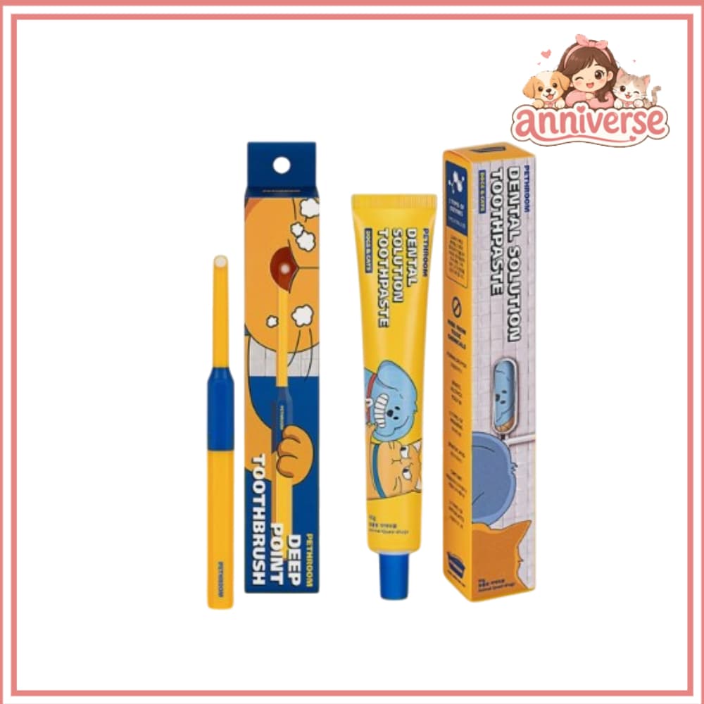 PETHROOM Point Solution Dental Set Escova De Dentes E Pasta De Dente Ultramacia Para Cães Gatos