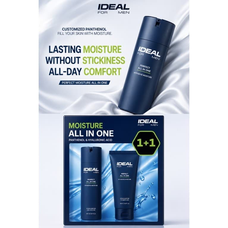 IDEAL Para Homens Umidade Perfeita Tudo Em Um 150ml + 150ml Loção De Cuidados Com A Pele Masculina Coreana Hidratante Fa