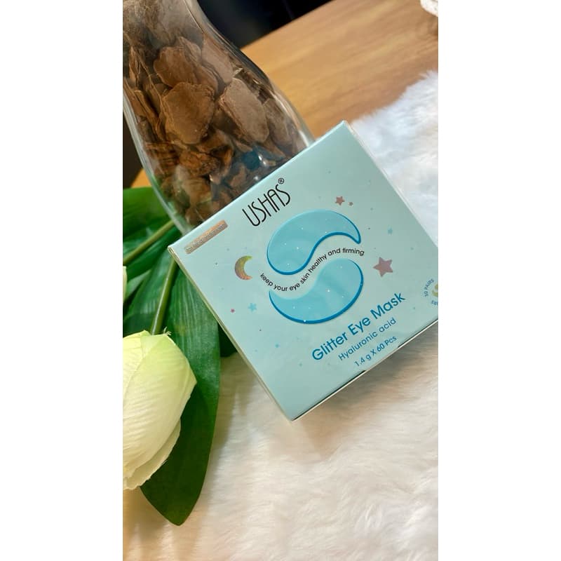 MÁSCARA FACIAL PARA OLHOS - ÁCIDO HIALURÔNICO - USHAS GLITTER EYE MASK