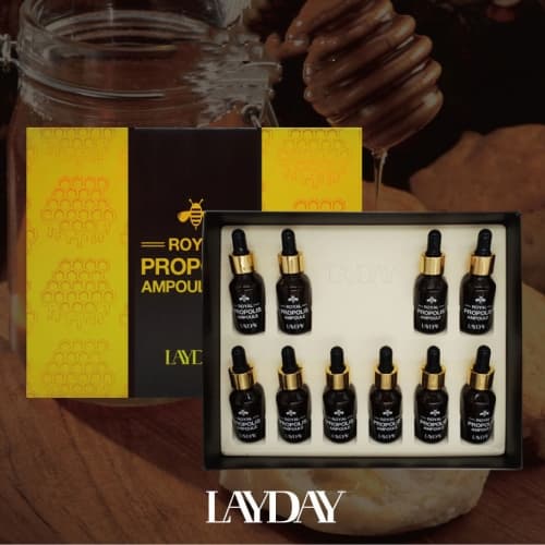 Conjunto De Ampolas Layday Royal Própolis 15ml x 10pcs Brilho Nutritivo Hidratante Cuidados Com A Pele Coreana