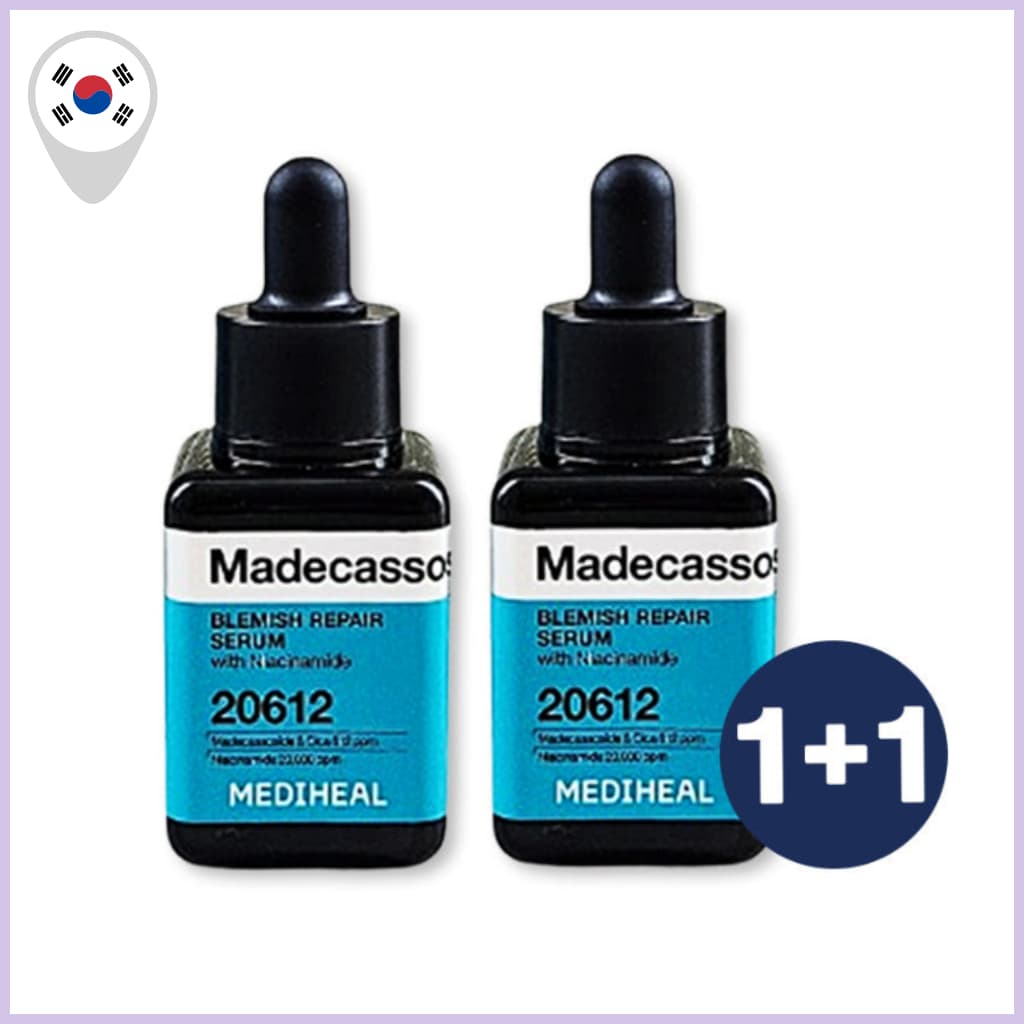MEDIHEAL Madecassoside Blemish Repair Serum Conjunto De 2 Pacotes (40ml x 2)-Soro Facial Diário Calmante Para A Pele Com