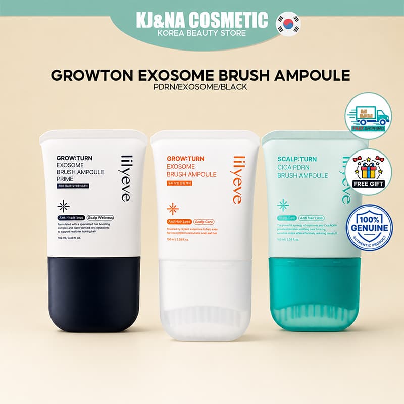Lírio Crescer Turn/Couro Cabeludo Escova Ampola 100ml Exosome Cica PDRN/Preto Coreano Cuidados Com O Soro De Cabelo