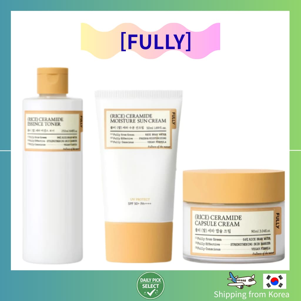 [Totalmente] Conjunto De Cuidados Com A Pele Ceramida De Arroz Essência Toner Cápsula Creme Limpador Coreano Para