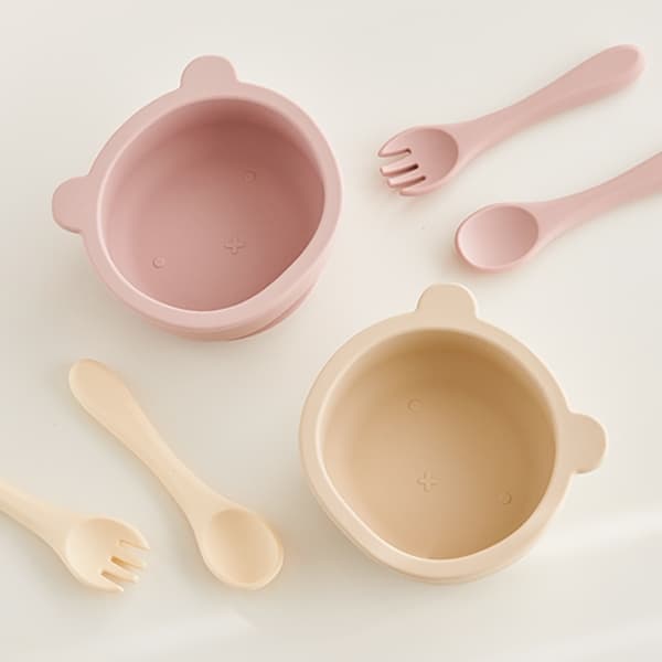 Tigela De Sucção De Urso Bebê De Silicone Little Cloud 450ml