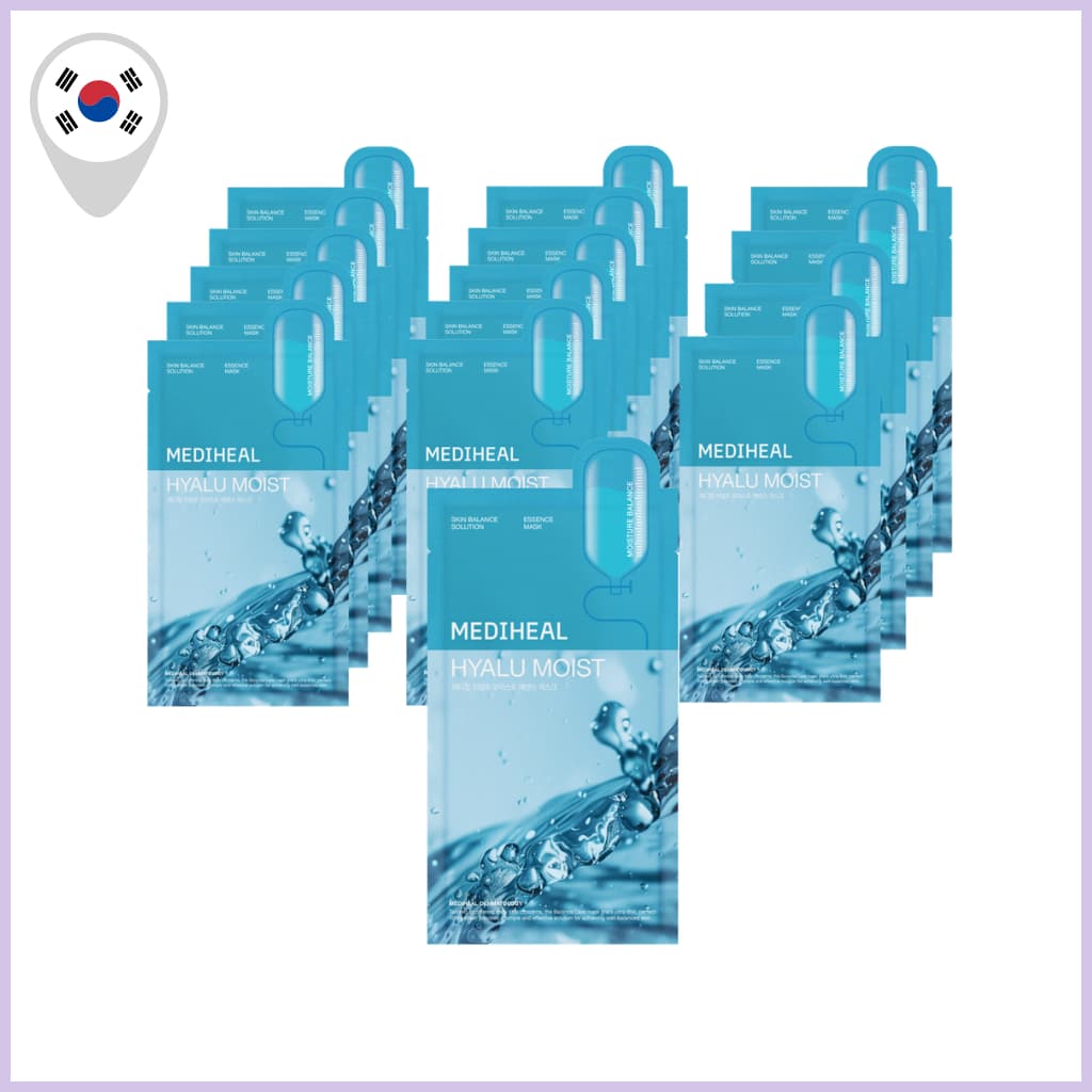 Mediheal Hyalu Moist Essence Mask 20ml-Máscara Hidratante Em Folha Com Ácido Hialurônico Para Equilíbrio Diário Da Umida