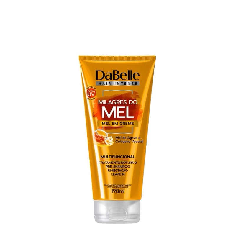 Óleo Creme Milagres do Mel Dabelle 190ml-Mel em creme Multifuncional -Tratamento noturno-Pré Shampoo-Umectação -Leave in