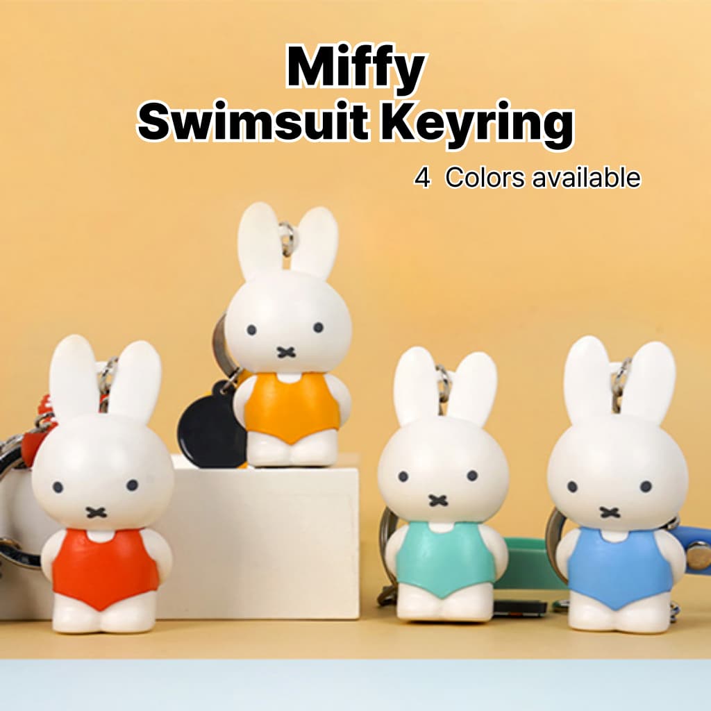 [Miffy] Chaveiro Miffy Coelho com Roupa de Praia Pingente de Bolsa Fofo 4 Cores