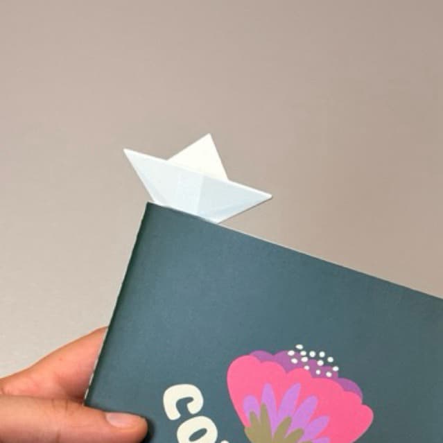 Kit 2 Marcadores de Página Barquinho Origami | Bookmark Criativo para Livros, Agenda e Cadernos | Diversas Cores