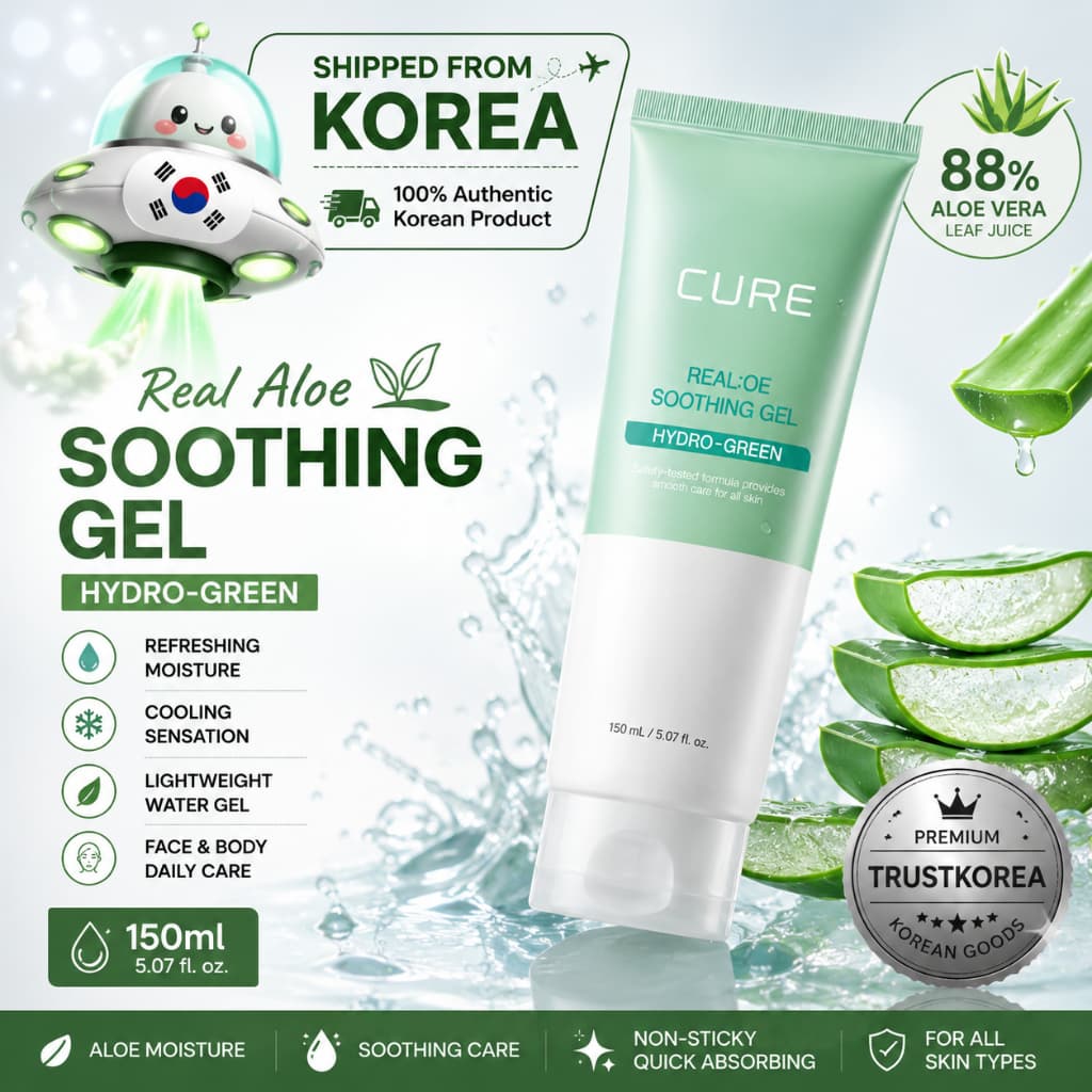 Kim Jeong Moon Aloe CURE Real Gel Calmante Hidro Verde 150ml Hidratante Rosto E Corpo Cuidados Diários Com A Pele Feito