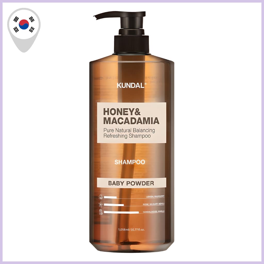 [KUNDAL] Shampoo Nature Mel E Macadâmia 1058ml-Aroma Em Pó Para Bebê , Ingredientes À Base De Plantas , Cuidado Hidratan
