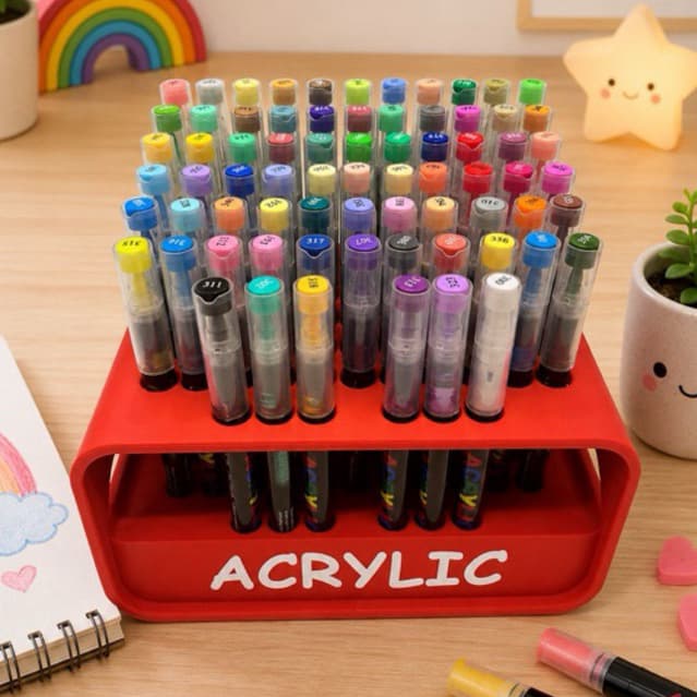 Organizador Canetas Acrylic 72 Canetas 3D