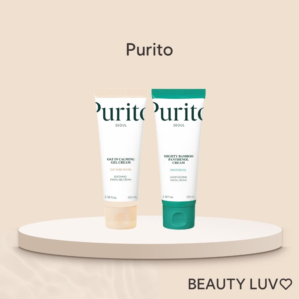 [Purito] Facial Cream Collection 100ml / Oat-In Calming & Mighty Bamboo Panthenol, Pele Sensível