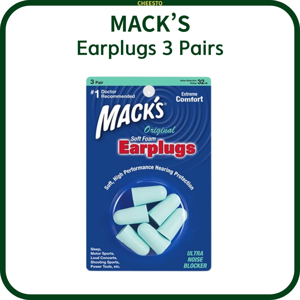 Plugue De Ouvido De Espuma Macia Original Macks 32dB-Tampões Confortáveis Com Redução De Ruído Para Dormir , Estudar , V