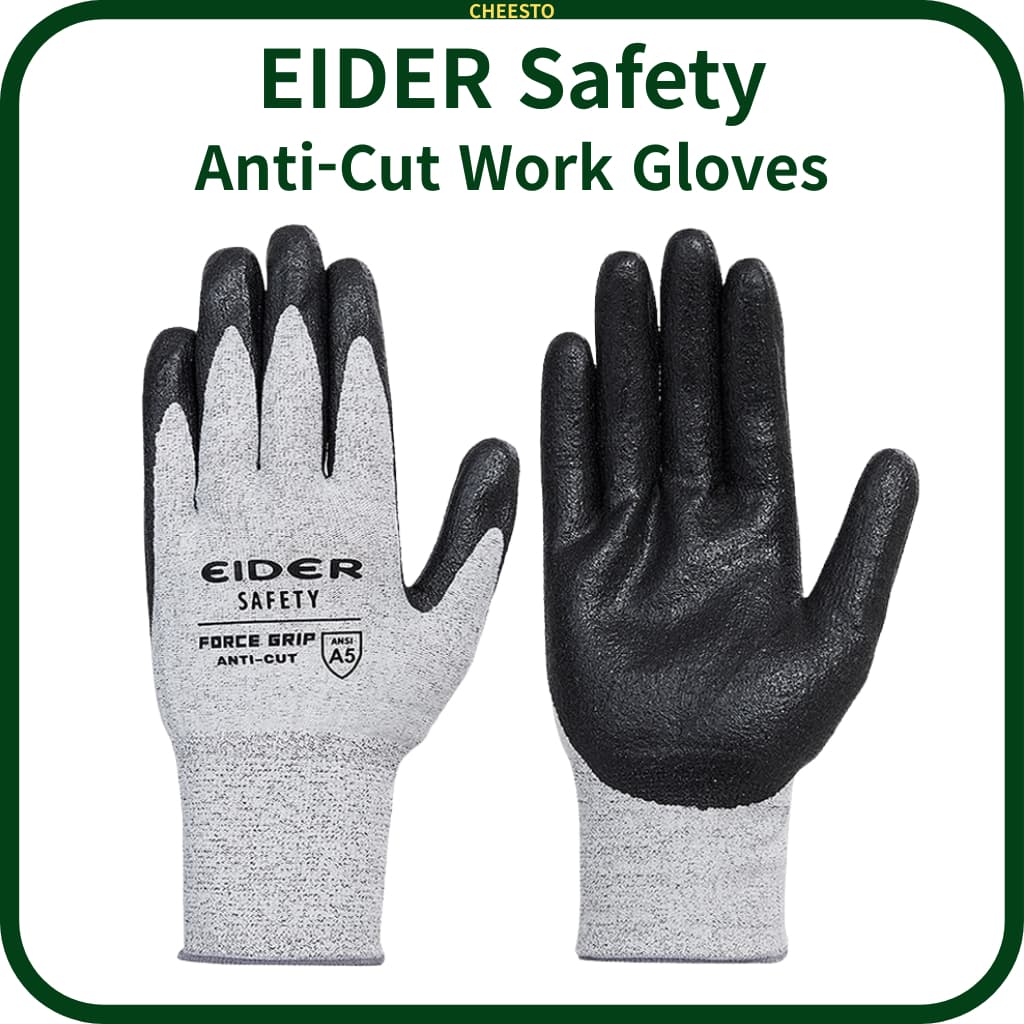 Luvas De Trabalho Anti-Corte EIDER Safety Force Grip – Nível 5 Resistentes A Cortes , Compatíveis Com Tela Sensível Ao T