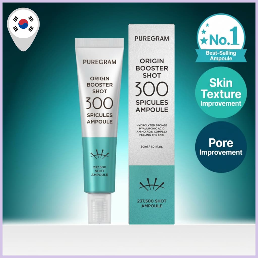 [PUREGRAM] Origin Needle Booster Shot 300 Ampola 40ml-Soro Spicule Para Cuidados Com A Textura Dos Poros , Essência Faci