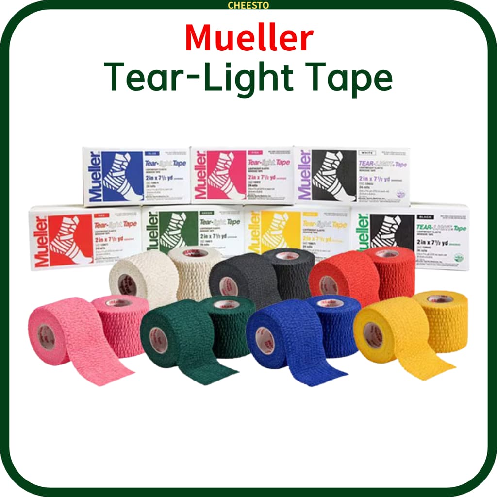 Fita Mueller Tear-Light – Esportiva Atlética Elástica Leve Para Suporte De Tornozelo , Pulso , Joelho E Muscular (Várias