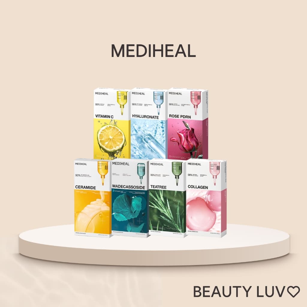 [Mediheal] NEW Essential Mask Pack 10sheets Healing Line / Watermide, Collagen, Madecassoside, Placenta, Vita, Tea tree