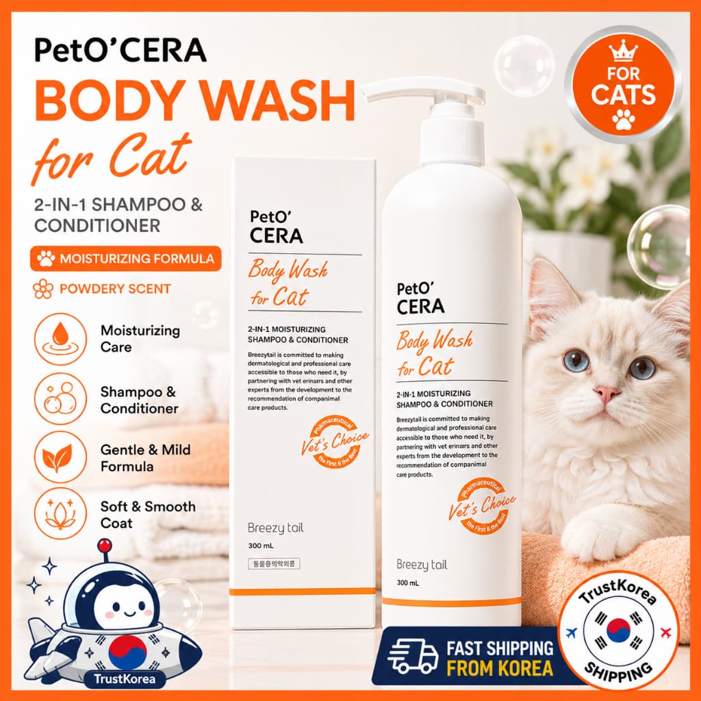 PetO'CERA Sabonete Líquido Para Gatos , Shampoo E Condicionador 300ml , Hidratante Cuidados Com Animais De Estimação , P