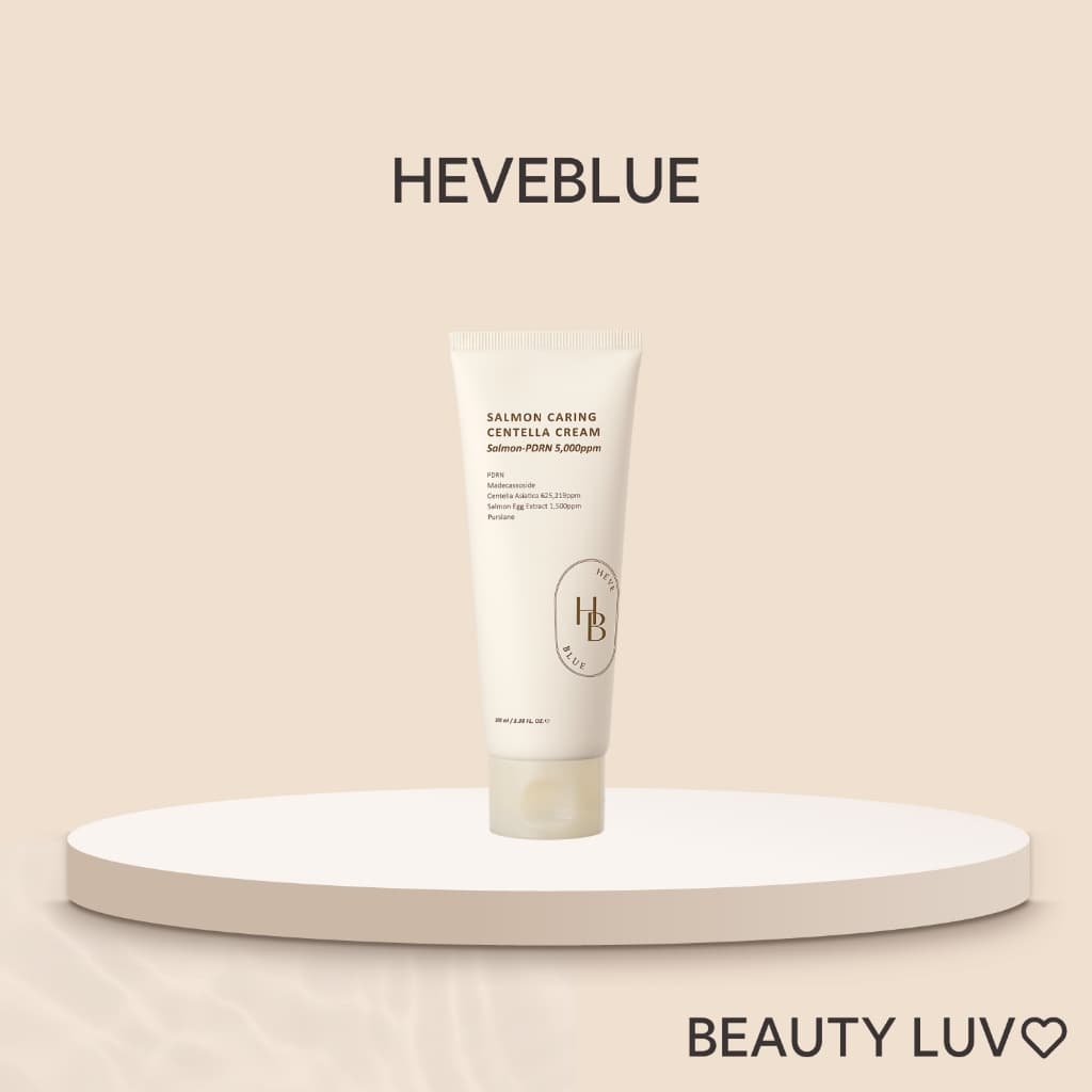 [HEVEBLUE] Salmon Caring Centella Cream 100ml / Salmon PDRN, Madecassoside, 3 Tipos de Ácido Hialurônico, Pele Sensível