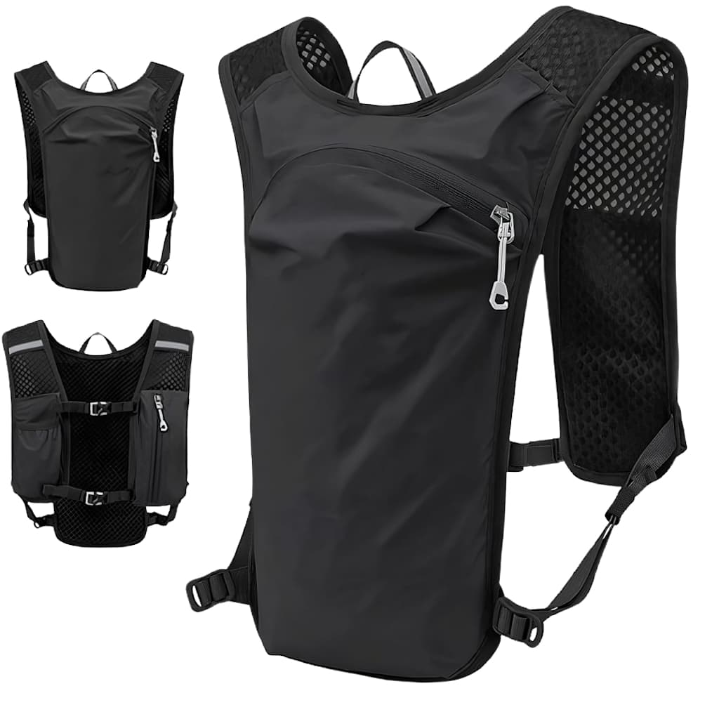 [BELLE] Mochila Colete De Corrida Ultraleve 1P (Preta) | Caminhada De Hidratação Premium Marathon Sports Bag Trail Runni