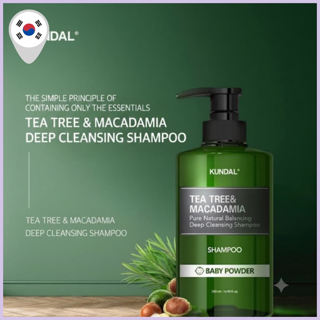 [KUNDAL] Shampoo Tea Tree & Macadamia Nature 1058ml-Aroma Ylang , Limpeza Profunda E Equilíbrio Do Couro Cabeludo Para O