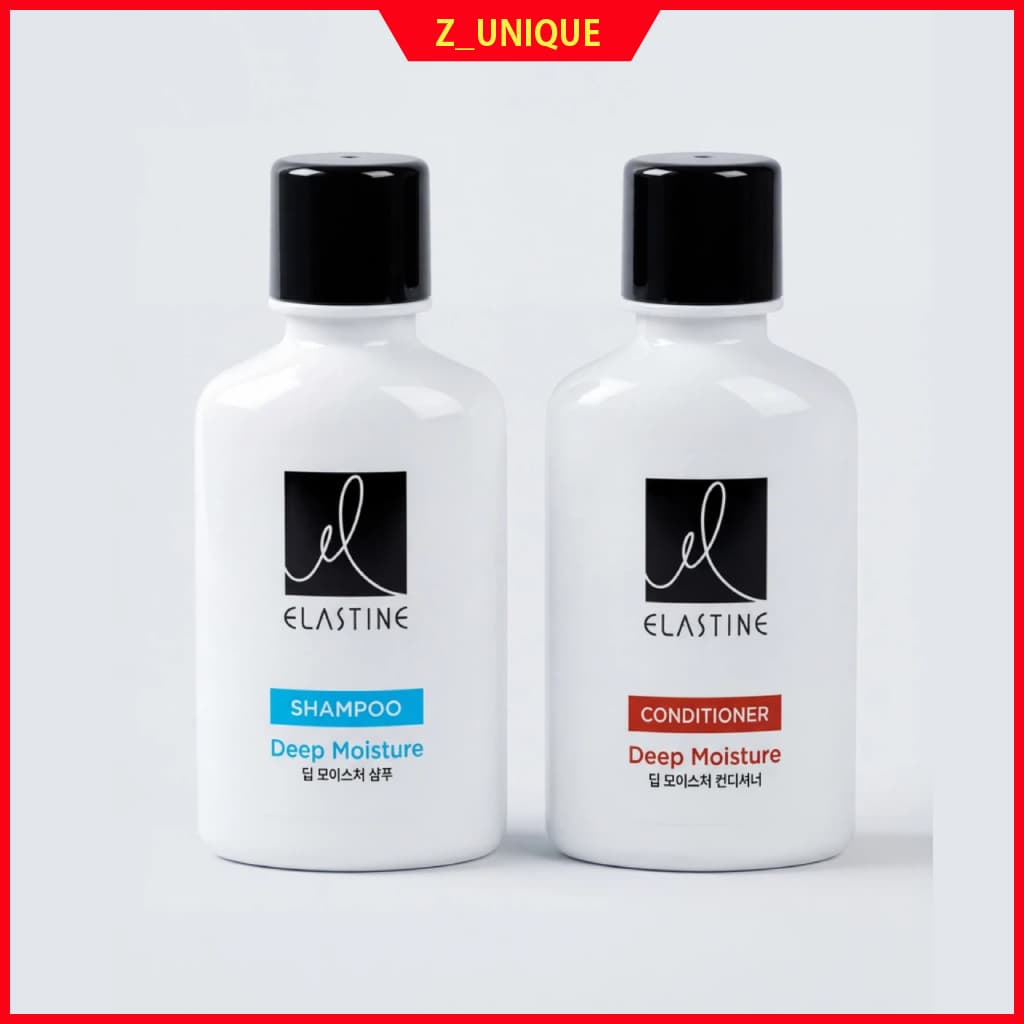 Mini Conjunto De Viagem Para Shampoo E Condicionador De Umidade Profunda Elastine (50ml + 50ml) Com Estojo Plástico Compacto