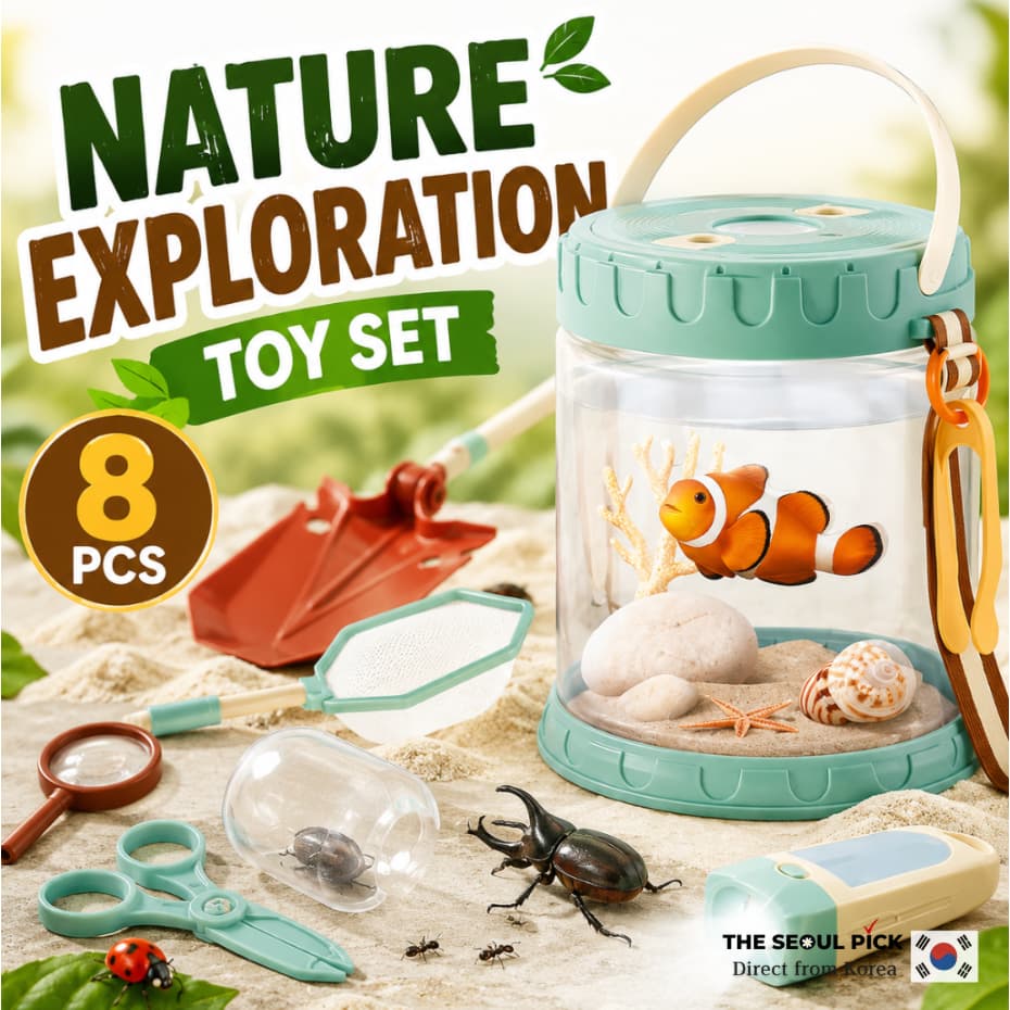 [MyLittleTiger] Conjunto De Exploração Da Natureza 8 Peças De Brinquedo De Aventura Ao Ar Livre Para Captura De Insetos