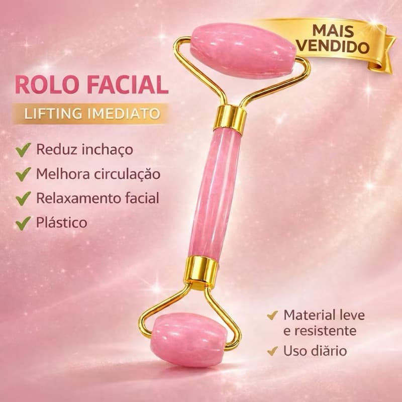 Rolo Facial Massageador para Rosto Lifting Facial Relaxamento e Drenagem -PLÁSTICO