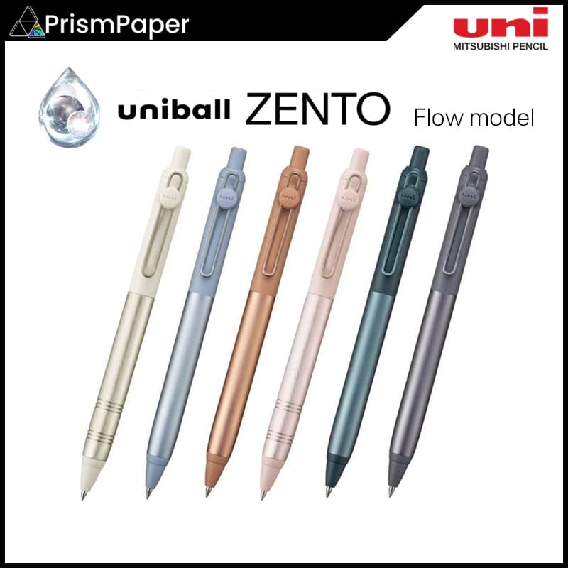 Caneta Gel ZENTO Uni-ball-Modelo Flow (0.38/0.5 mm) Fabricada No Japão
