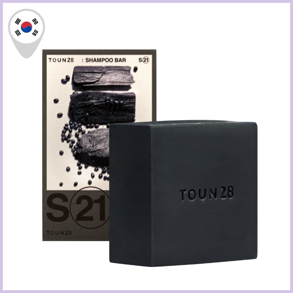 [TOUN28] Shampoo Bar S21 Soja Preta + Carvão-100g , Sabonete Sólido Fortalecedor De Couro Cabeludo Para Cuidados Com Cab
