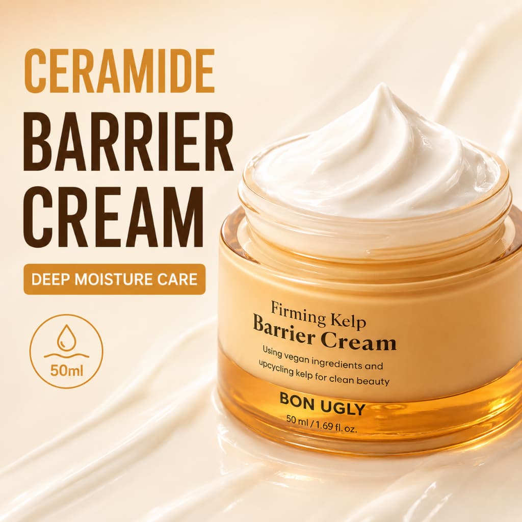 Creme Barreira De Ceramida Firming Kelp 50ml Hidratante Vegano Para Pele Sensível