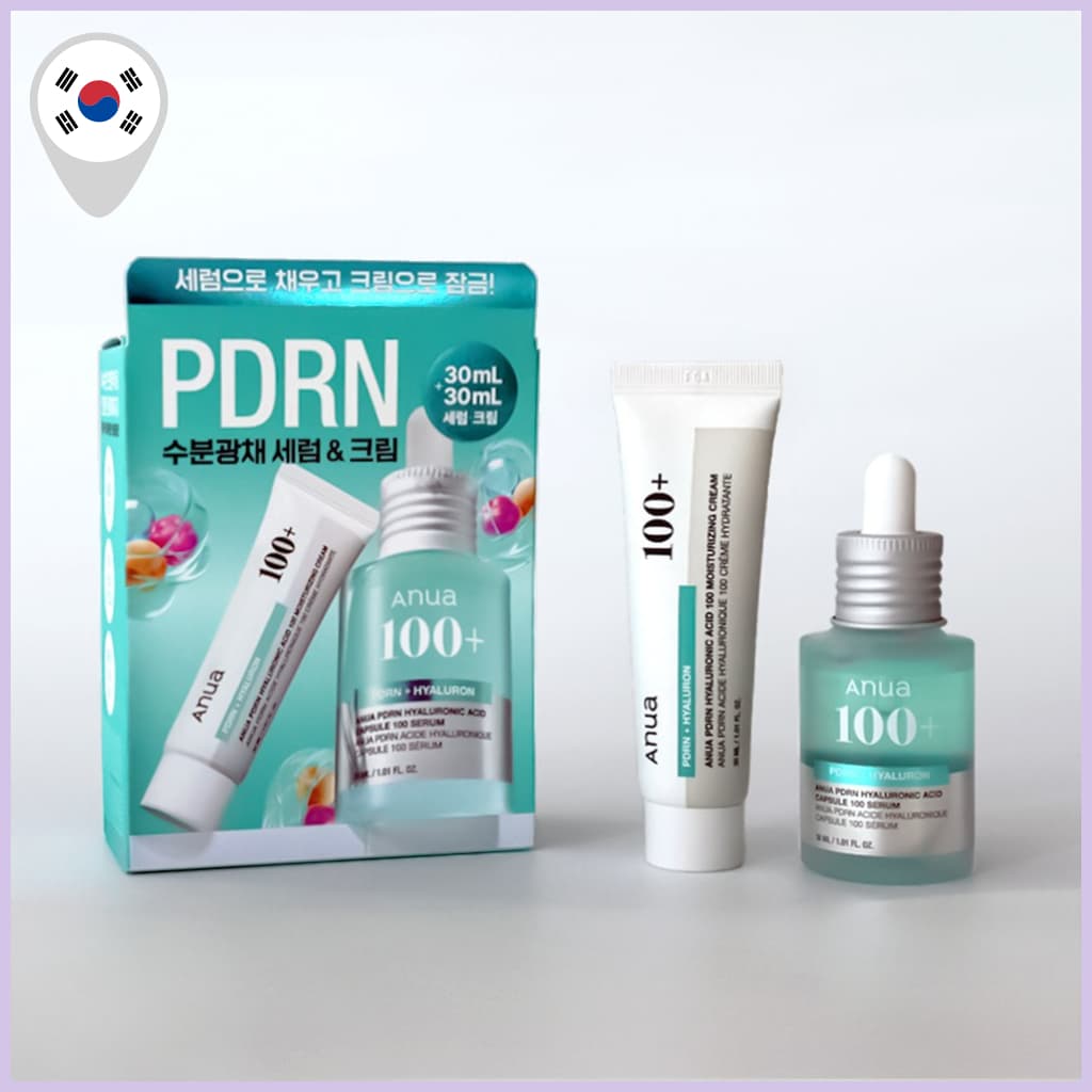 [ANUA] PDRN Cápsula De Ácido Hialurônico 100 Soro 30ml + Creme Hidratante Conjunto De 30ml-Rotina Diária Para Cuidados C