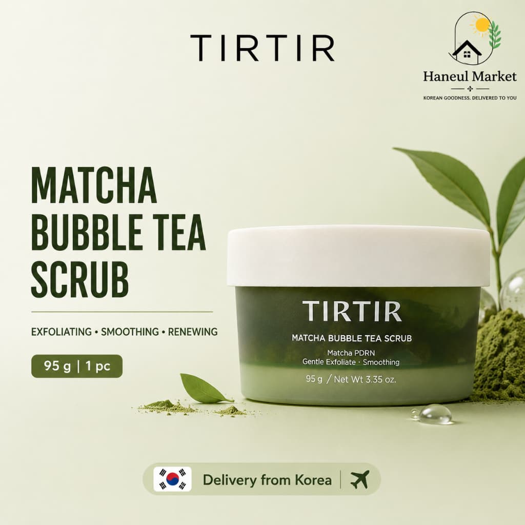 TIRTIR Matcha Bubble Tea Scrub 95g Cuidado Profundamente Nutritivo | Esfoliante Corporal Coreano K-Beleza