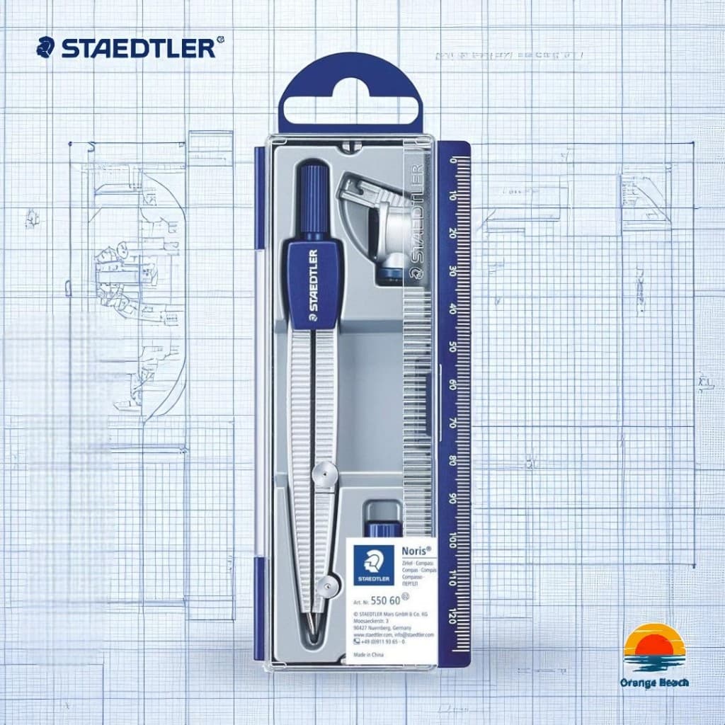 STAEDTLER 550 60 Compasso Escolar/Roda Central/Circulos e Arcos/Geometria Precisa/Alemanha