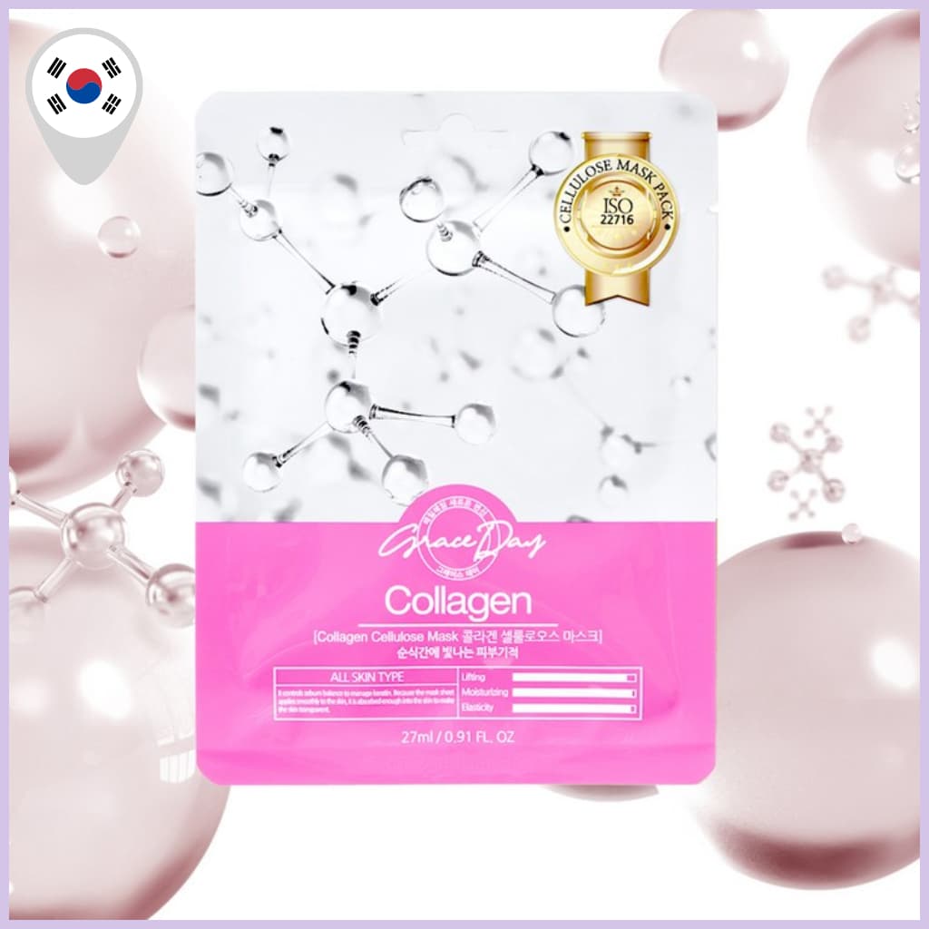 [Grace Day] Pacote De Máscara De Celulose De Colágeno-50 Folhas , Hidratação Profunda E Cuidados Com A Elasticidade , Pe